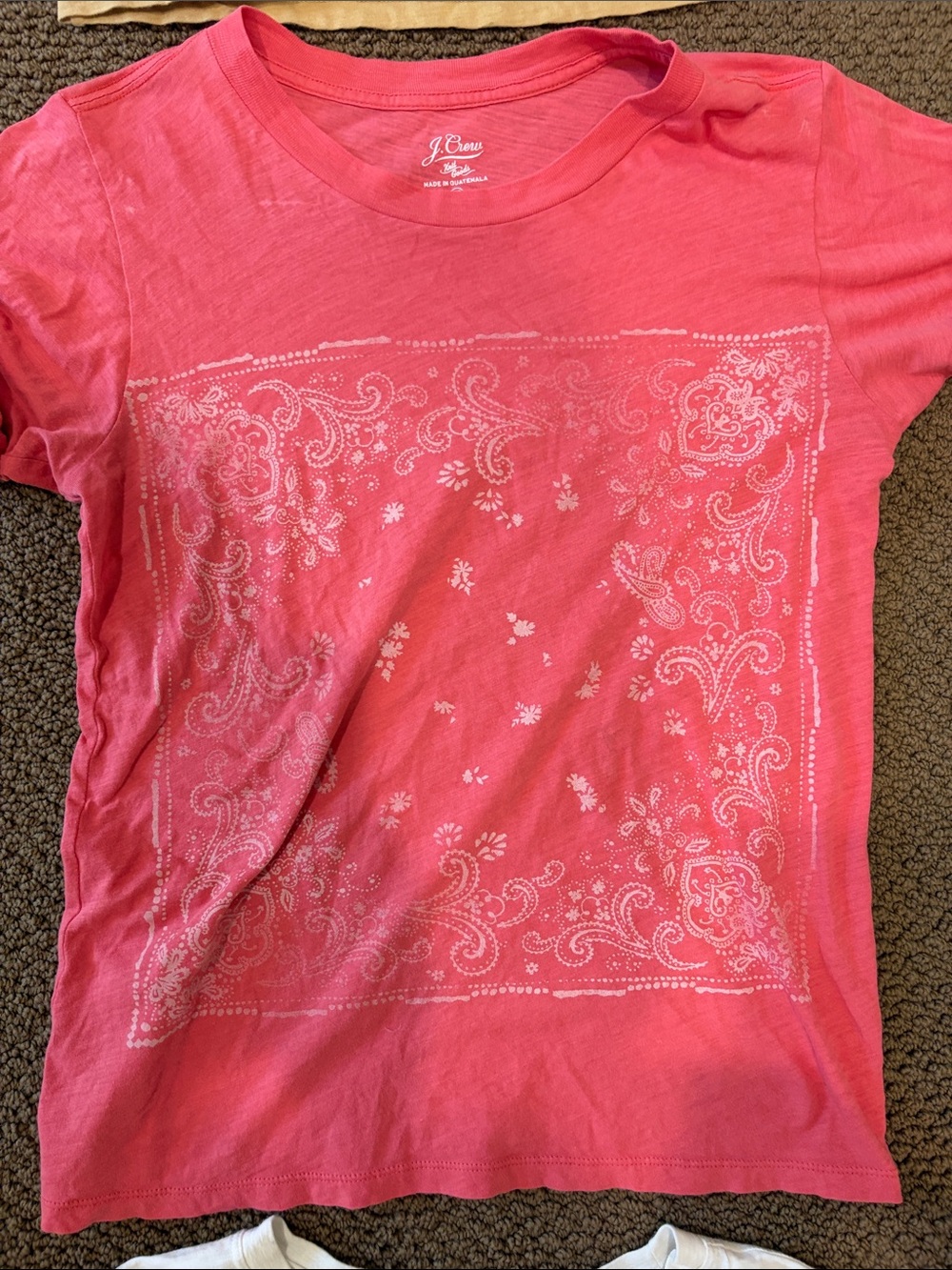 J. Crew light Red Crewneck Tee with Logo Print